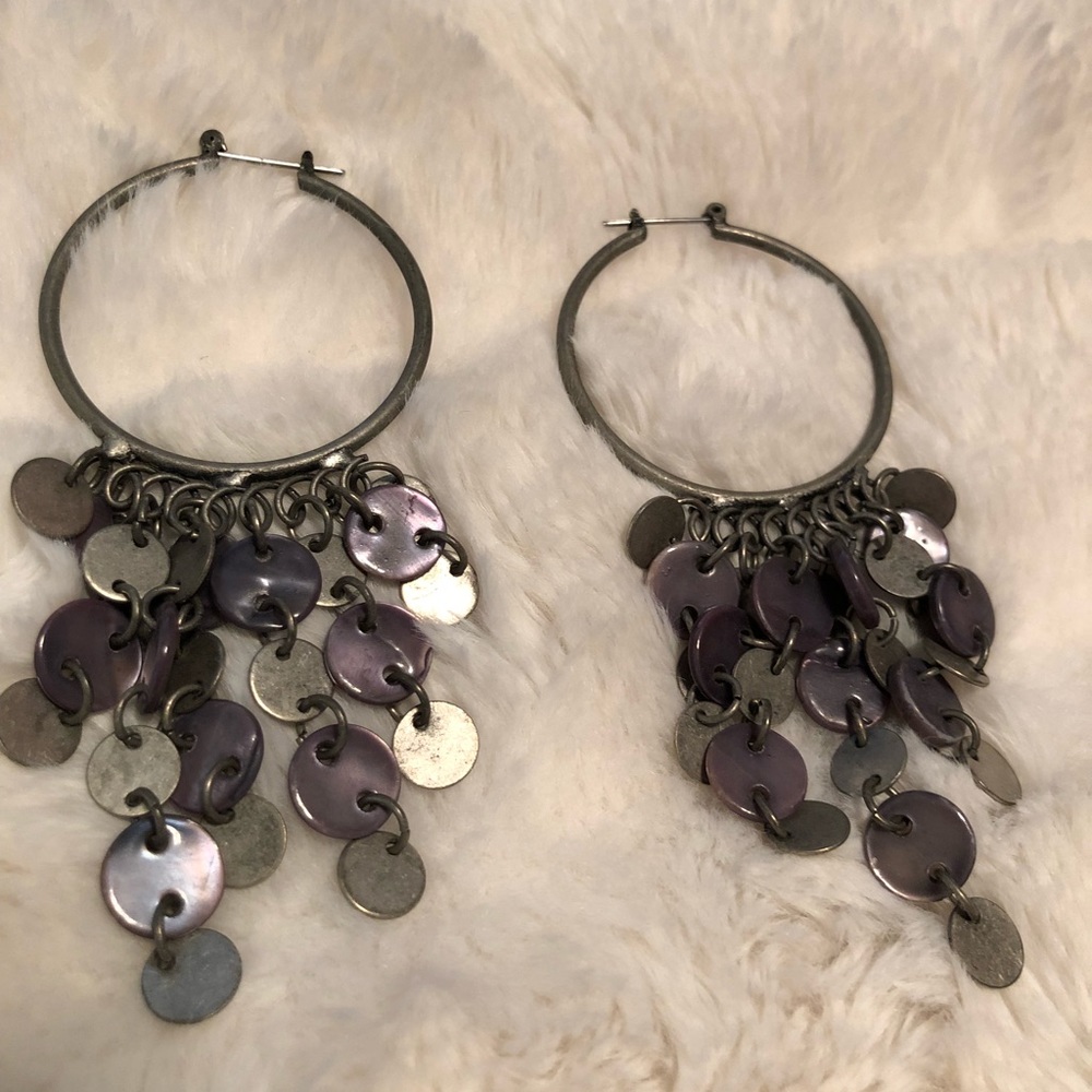 Silver and Navy Earrings